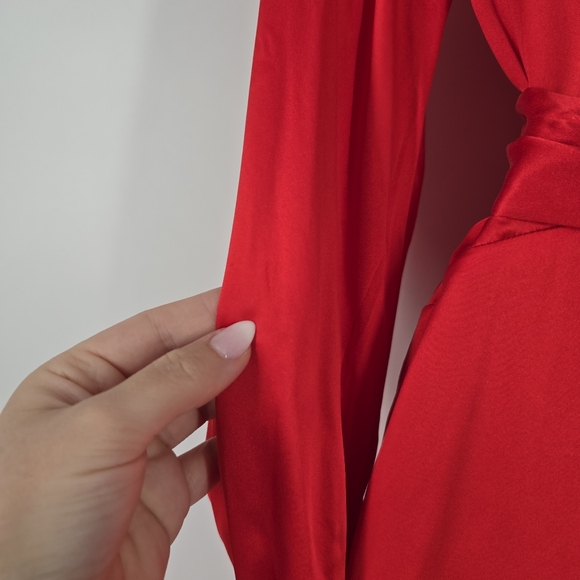 Zimmermann Silk Midi Wrap Dress in Red Size 1 Medium - Picture 7 of 12